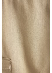 Linen Blend Cargo Trousers