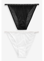 Logo Mesh Knickers 2 Pack Tanga