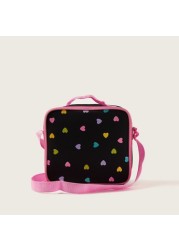 Maricart Heart Print Trolley Backpack with Lunch Bag and Pencil Case