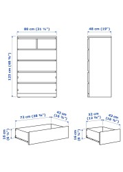 MALM Chest of 6 drawers