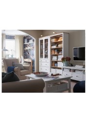 HEMNES Glass-door cabinet with 3 drawers