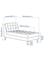 LANDSKRONA Chaise longue, add-on unit