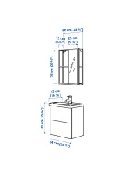 ENHET / TVÄLLEN Bathroom furniture, set of 13