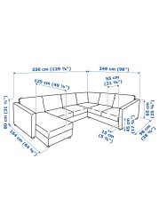 VIMLE Corner sofa, 5-seat