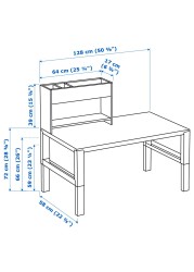 PÅHL Desk with add-on unit