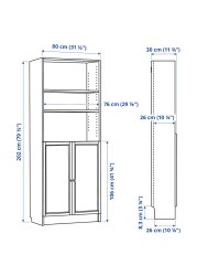 BILLY / OXBERG Bookcase with doors