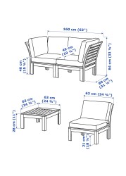 ÄPPLARÖ 4-seat conversation set, outdoor