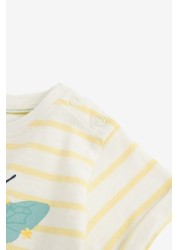 FatFace Yellow Baby Crew Bee T-Shirt and Joggers Set