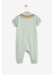 FatFace Baby Green Crew Giraffe Romper