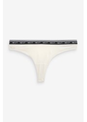 Cotton Rich Logo Knickers 4 Pack Thong