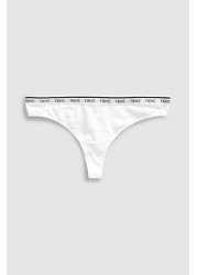 Cotton Rich Logo Knickers 4 Pack Thong