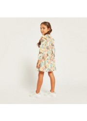 Juniors Printed Dress with Frill Detail and Long Sleeves - Set of 3