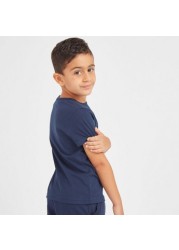 Juniors Solid T-shirt with Round Neck and Short Sleeves - Set of 2