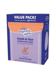 Originally Yellow Hand & Face Wipes Pack (Natural Lavender, 2 Pc.)