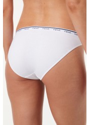 Cotton Rich Logo Knickers 4 Pack High Leg