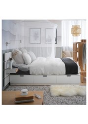 NORDLI Bed frame w storage and headboard