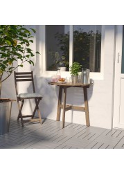 ASKHOLMEN Table for wall+1 fold chr, outdoor