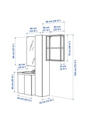 ENHET / TVÄLLEN Bathroom furniture, set of 13