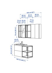 ENHET / TVÄLLEN Bathroom furniture, set of 18