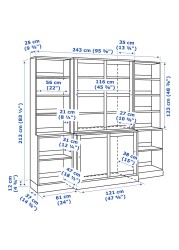 HAVSTA Storage comb w sliding glass doors