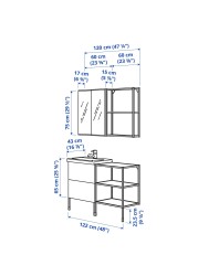 ENHET / TVÄLLEN Bathroom furniture, set of 15