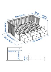 HEMNES Day-bed w 3 drawers/2 mattresses