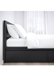 MALM Bed frame, high, w 4 storage boxes