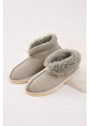 Celtic & Co. Ladies Grey Sheepskin Bootee Slippers