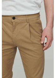 Pleated Stretch Chino Trousers