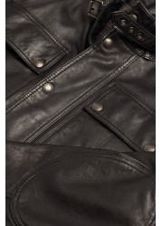 Signature Four Pocket Leather Biker Jacket