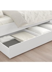 HEMNES هيكل سرير+4 صناديق تخزين