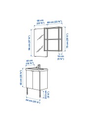 ENHET / TVÄLLEN Bathroom furniture, set of 11