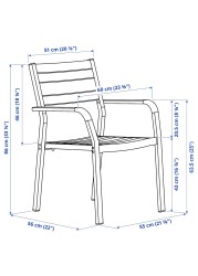 SJÄLLAND Chair with armrests, outdoor